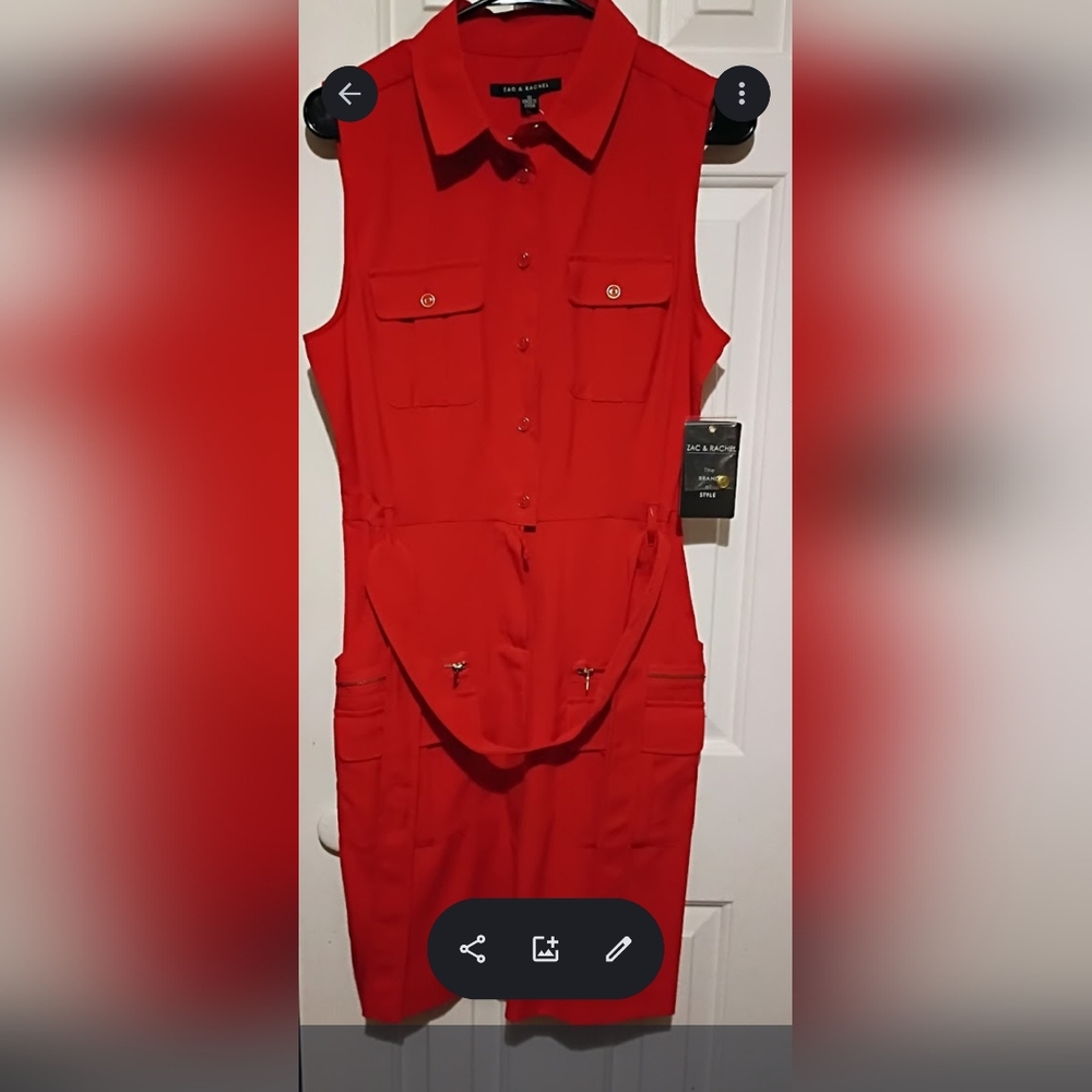 Zac & Rachel Red Sleeveless Dress